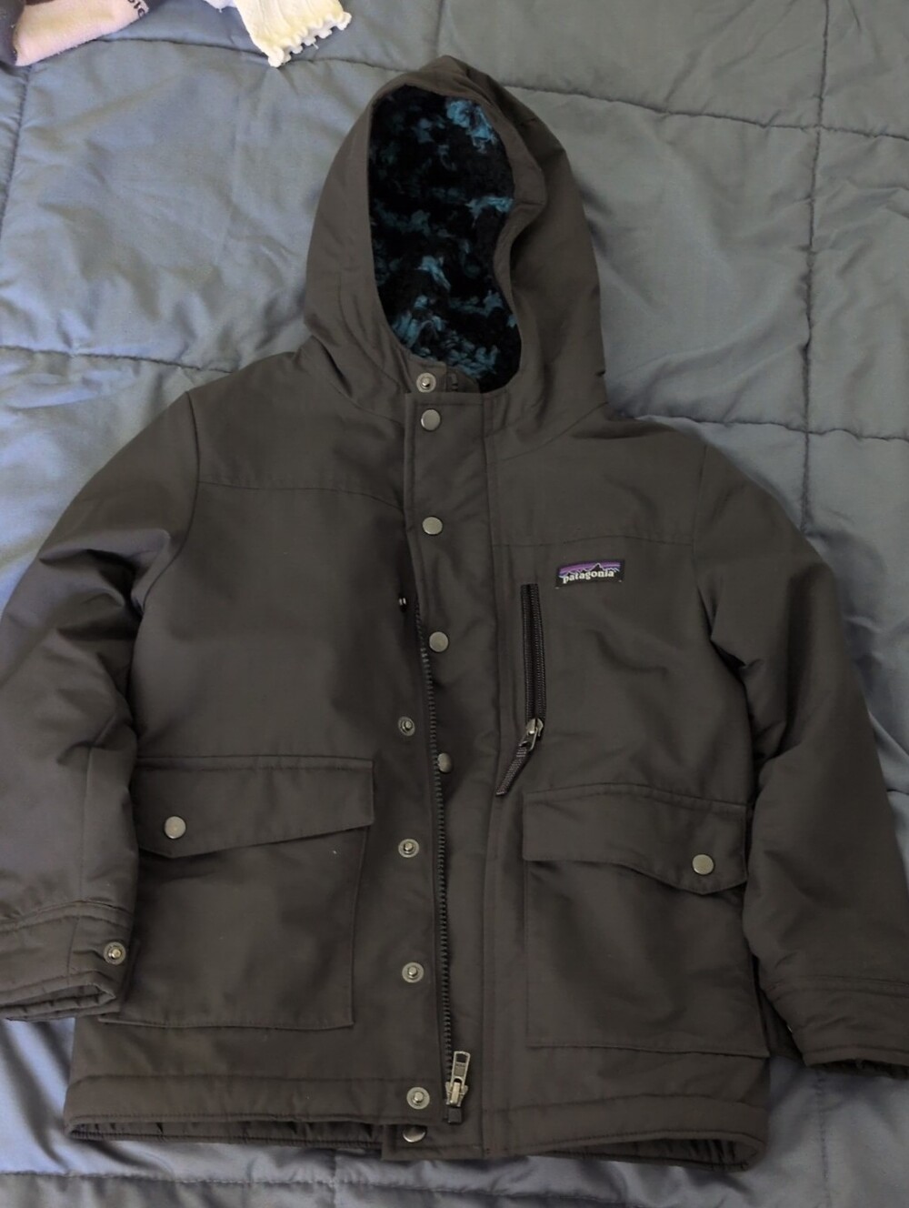 Patagonia Kids Dark Gray Hooded  Jacket